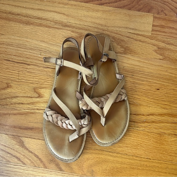 Tom’s Lexie Strappy Sandals, Braided Leather, Tan, Size 7.5 - Picture 5 of 7